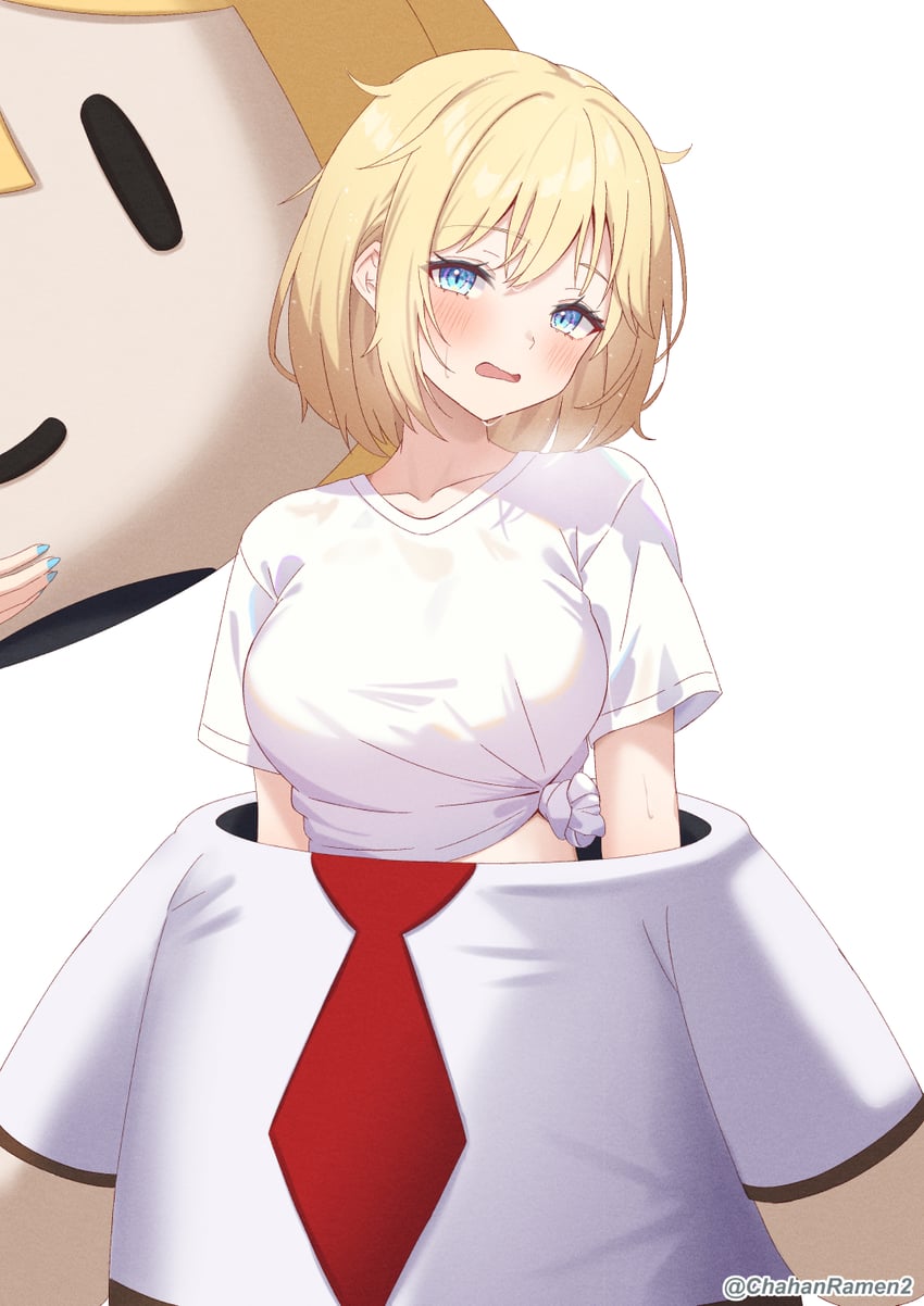 watson amelia and smol ame (hololive and 1 more) drawn by chahanramen