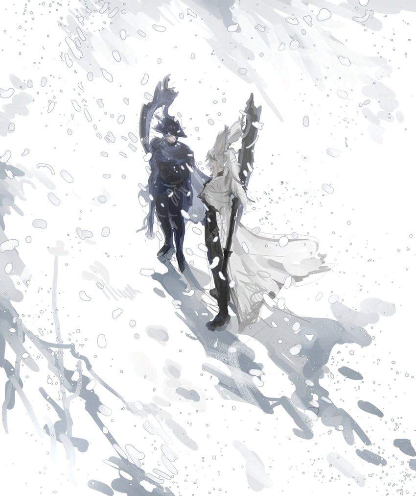 warrior of light, zero, and reaper (final fantasy and 1 more) drawn by bib_bb_bib