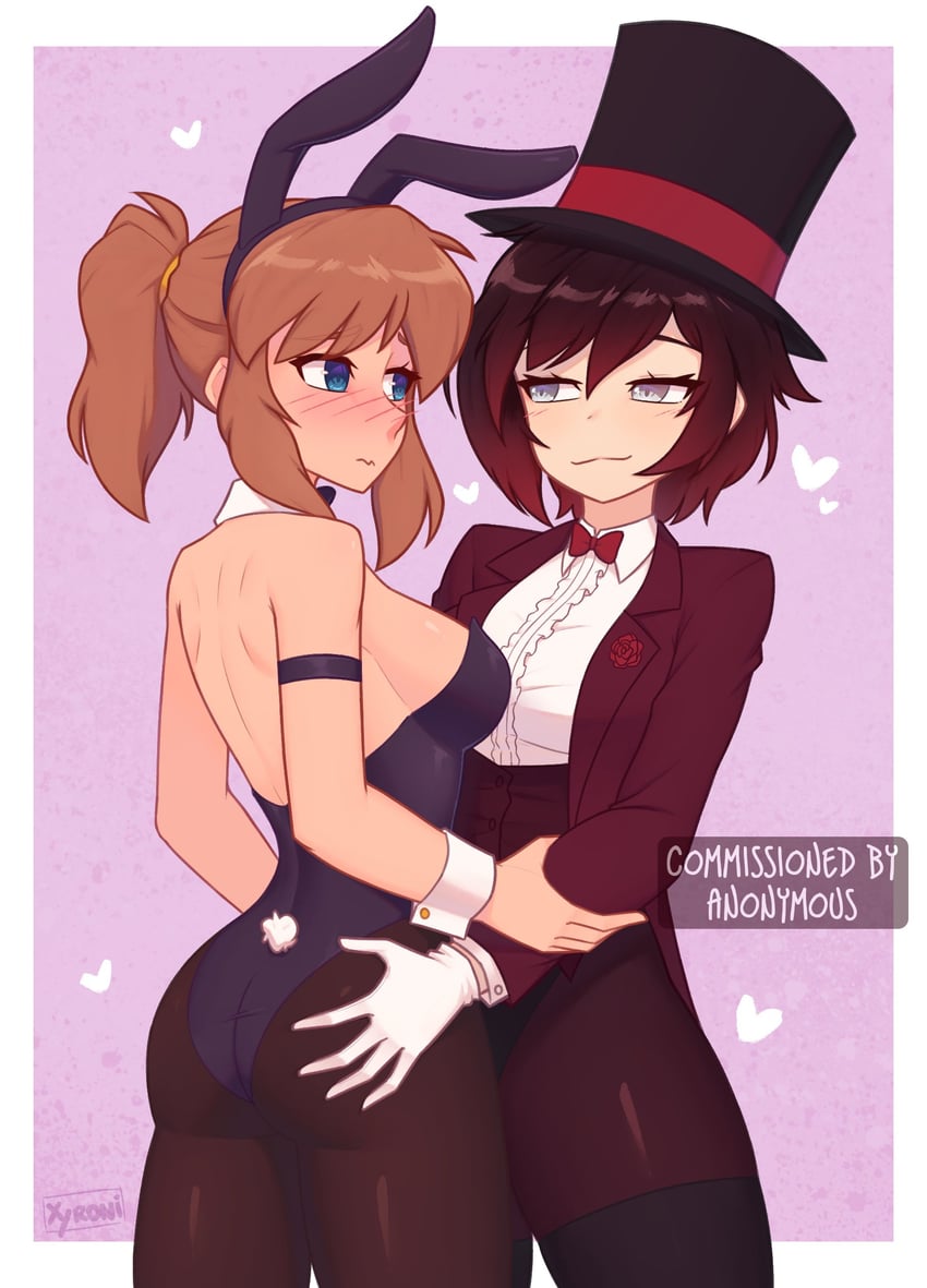 ruby rose and hat kid (rwby and 1 more) drawn by xyronii