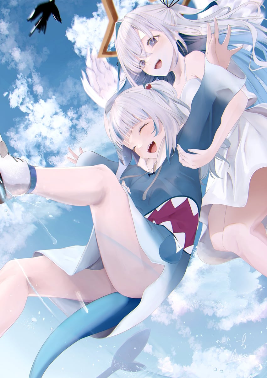 gawr gura and amane kanata (hololive and 1 more) drawn by kisaragi_yaya