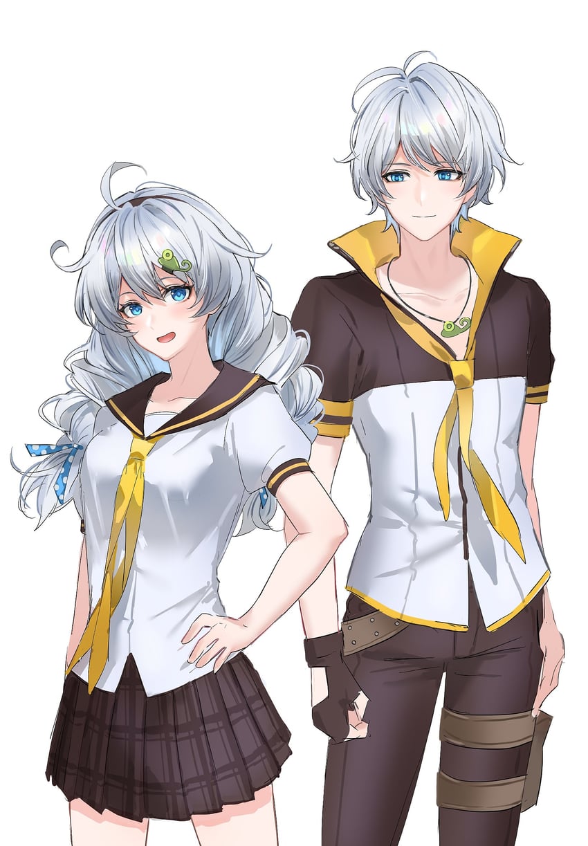 kiana kaslana and kevin kaslana (honkai and 1 more) drawn by 0p78xopwsj83779