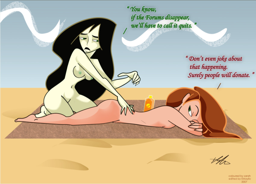 shego and kim possible (kim possible) drawn by d3moira and sapphicspencil
