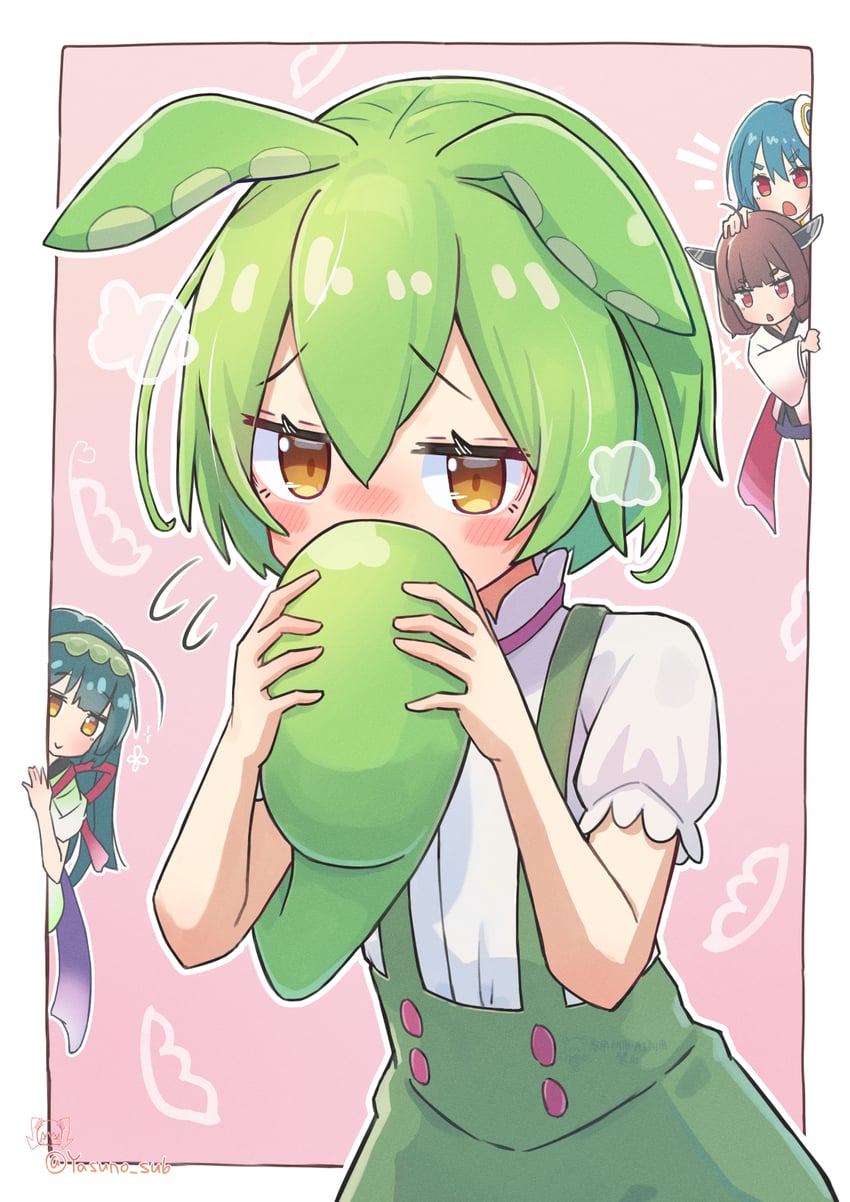 touhoku kiritan, zundamon, and touhoku zunko (voiceroid and 1 more) drawn by yasuno-labo