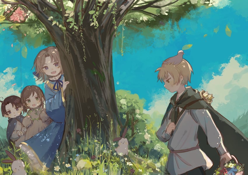 united kingdom, france, hungary, and austria (axis powers hetalia) drawn by woshifoufou