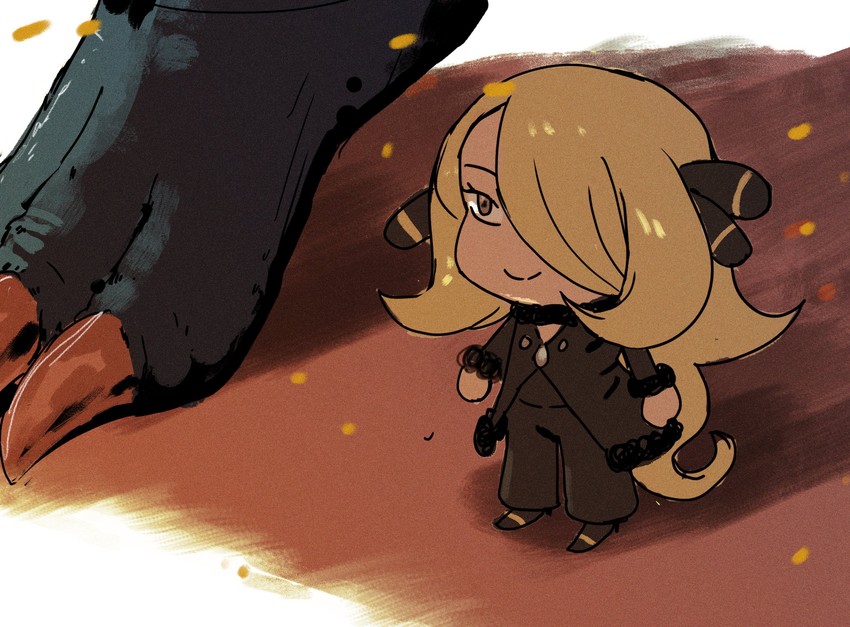 cynthia and garchomp (pokemon and 2 more) drawn by redblacktac