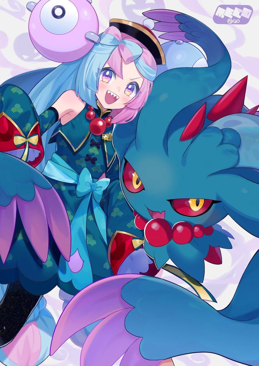 flutter mane and iono (pokemon and 1 more) drawn by abe_(kumayu)
