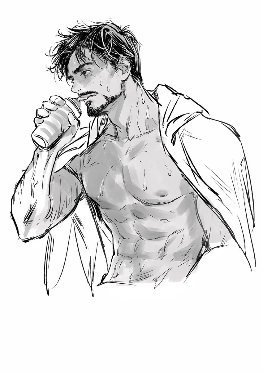 tony stark (marvel and 1 more) drawn by malkogromit