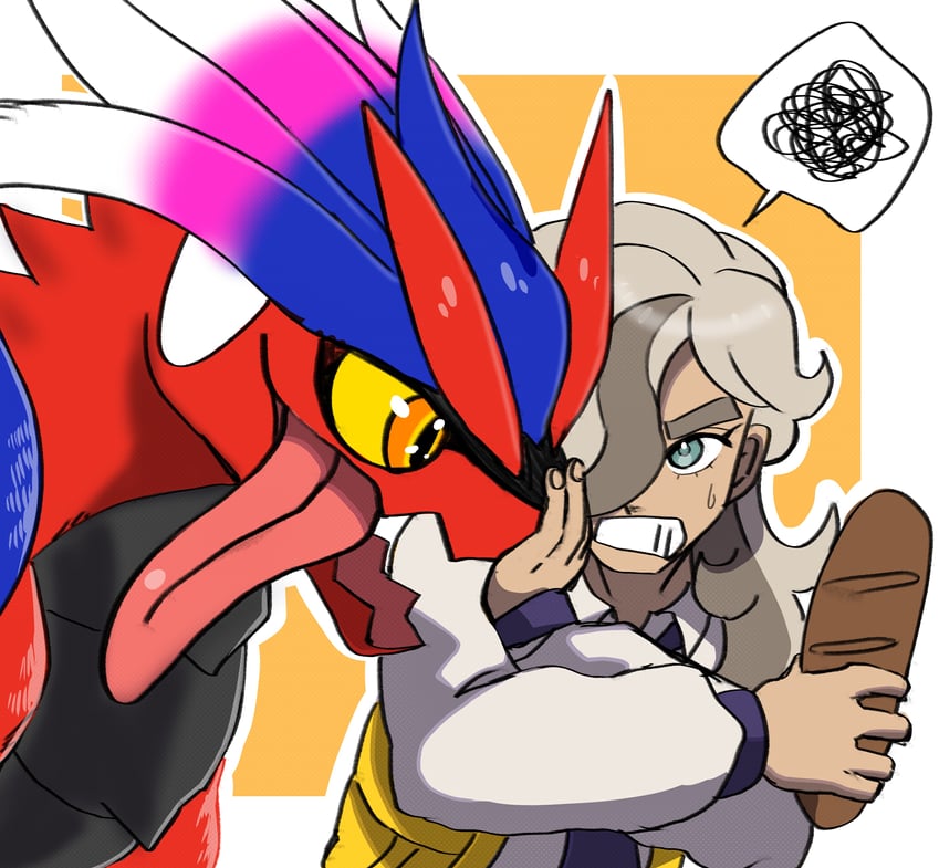 arven and koraidon (pokemon and 1 more) drawn by yuuri_(fukuroudou)