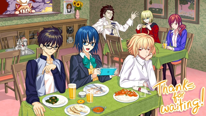 arcueid brunestud, ciel, tohno shiki, neco-arc, yumizuka satsuki, and 4 more (tsukihime) drawn by claire_schlaikjer