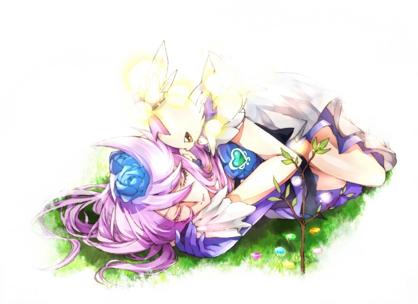 tsukikage yuri, cure moonlight, and cologne (precure and 1 more) drawn by chiyo_(rotsurechiriha)