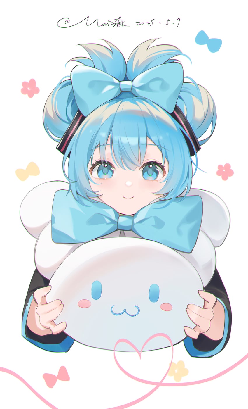hatsune miku, cinnamoroll, and cinnamiku (vocaloid and 2 more) drawn by morimori_(14292311)
