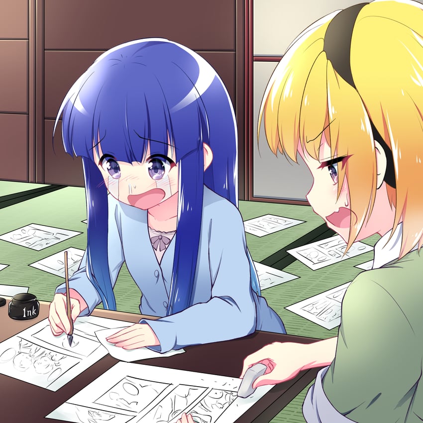furude rika and houjou satoko (higurashi no naku koro ni) drawn by hazumi_otoya