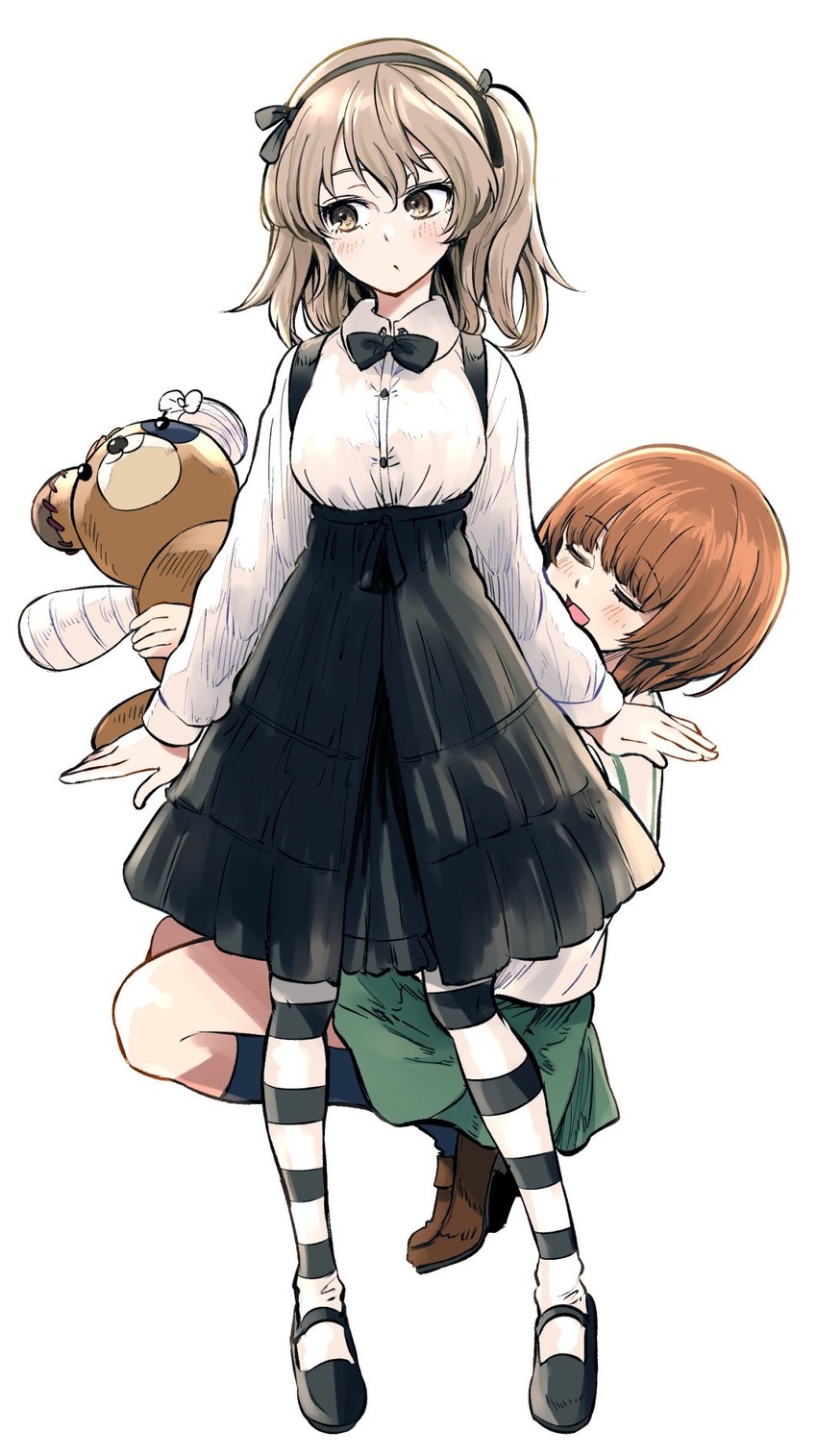 nishizumi miho, shimada arisu, and boko (girls und panzer) drawn by bonkara_(sokuseki_maou)