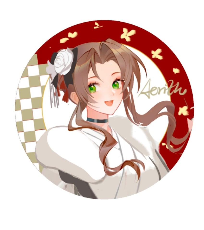 aerith gainsborough (final fantasy and 2 more) drawn by xianyu314