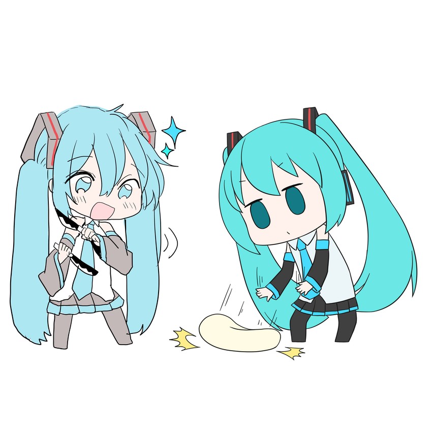 hatsune miku (vocaloid) drawn by hatsune_negame and xxxx_saki