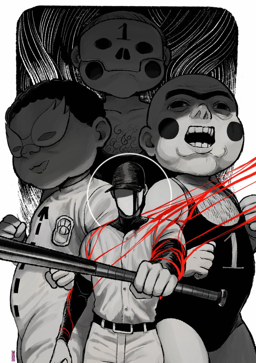 the batter, add-on, and secretary (off) drawn by tanblaque