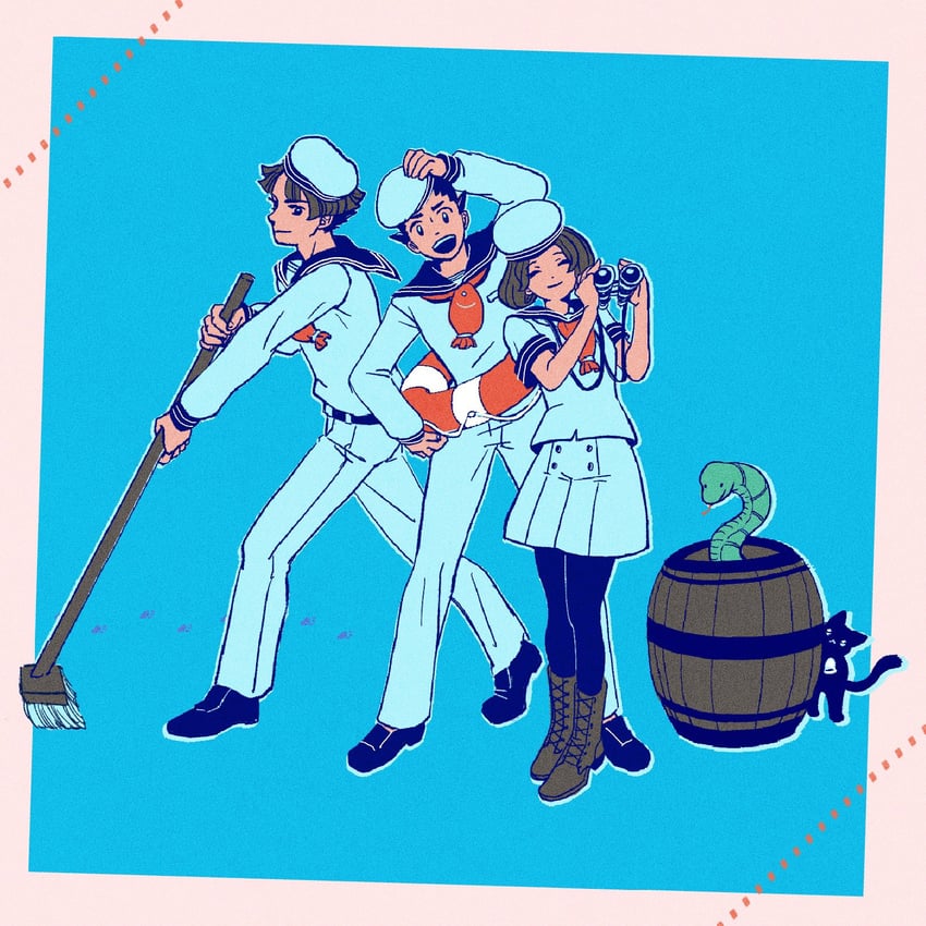ryunosuke naruhodo, kazuma asogi, and susato mikotoba (ace attorney and 1 more) drawn by minko_ddl