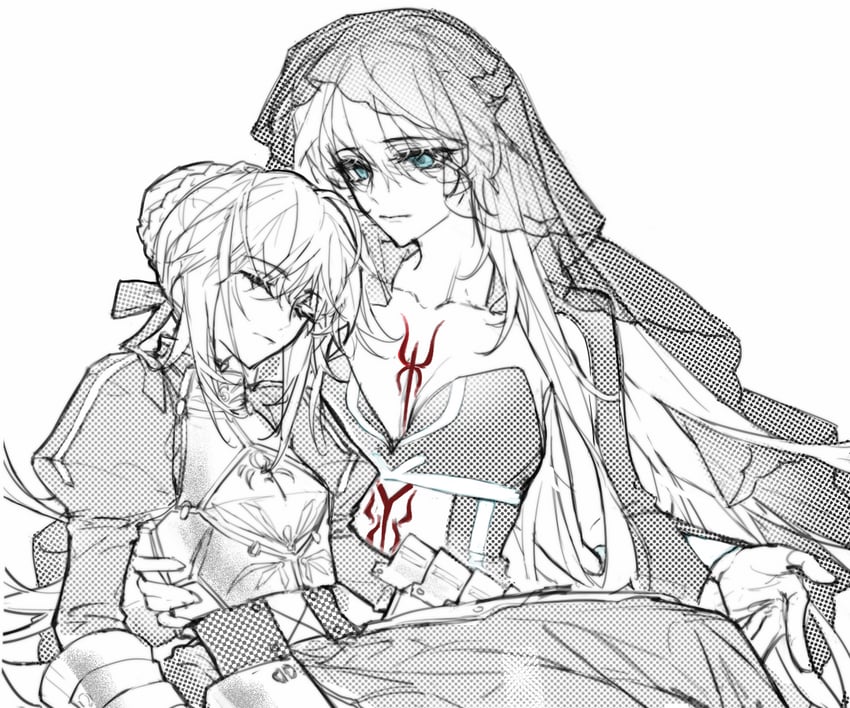 artoria pendragon, saber, and morgan le fay (fate and 3 more) drawn by jiangtazhulan