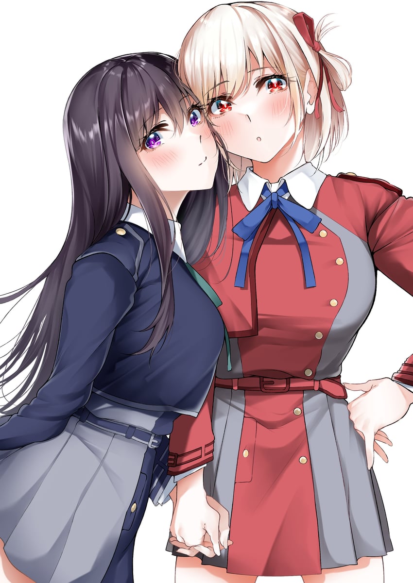 nishikigi chisato and inoue takina (lycoris recoil) drawn by len_(hand_linke)