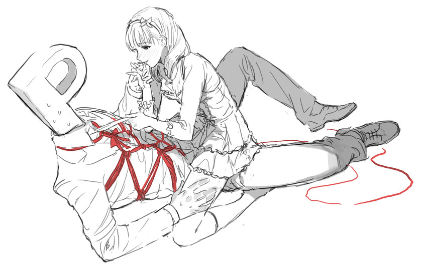 producer, p-head producer, and sakuma mayu (idolmaster and 1 more) drawn by rr_(suisse200)