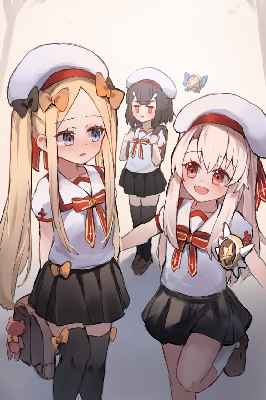 abigail williams, illyasviel von einzbern, miyu edelfelt, magical ruby, and magical sapphire (fate and 2 more) drawn by miya_(miyaruta)