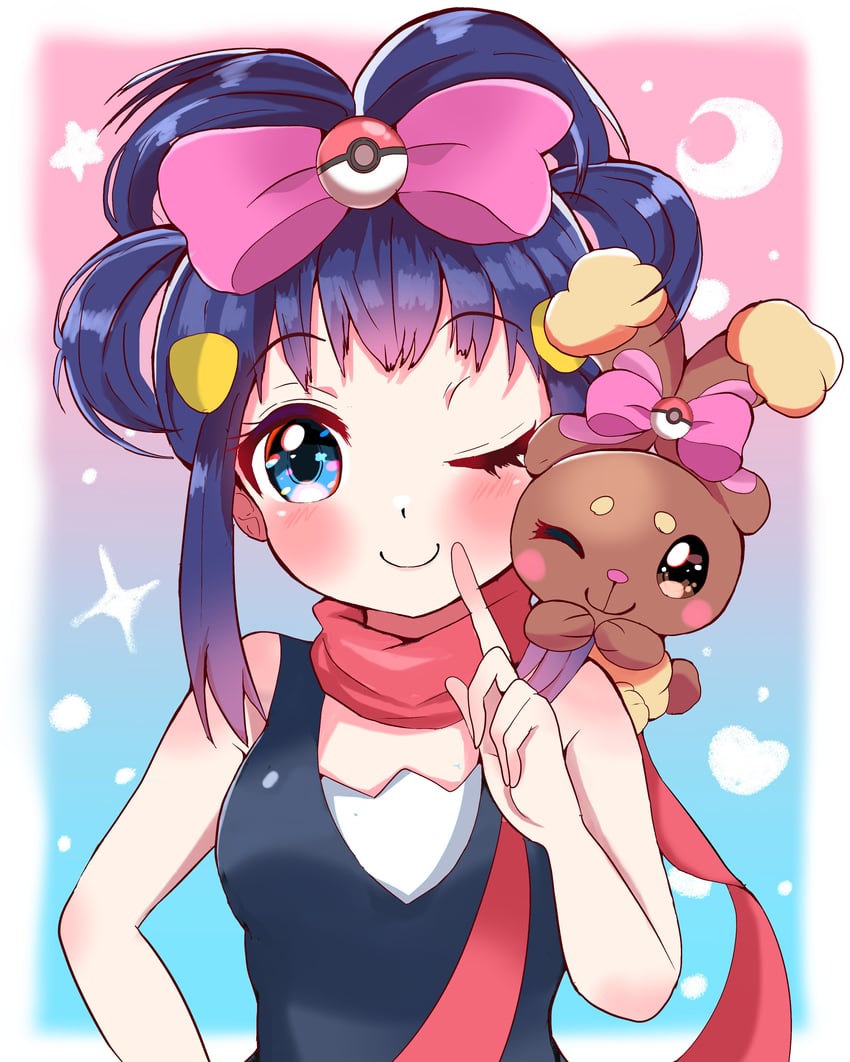 dawn and buneary (pokemon and 1 more) drawn by carrot_summer