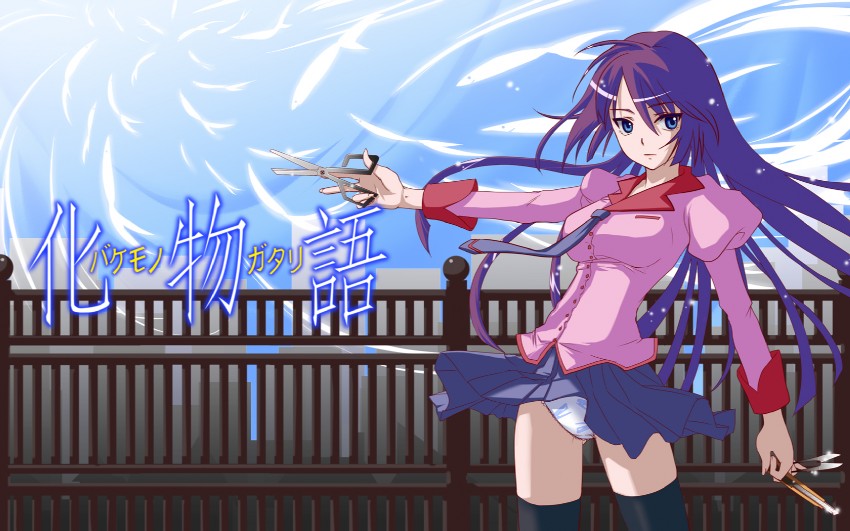 senjougahara hitagi (monogatari and 1 more) drawn by mishiyomi_kazumi