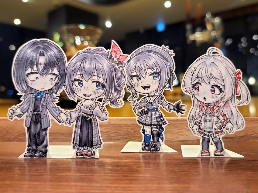 hoshimachi suisei, tokino sora, hiodoshi ao, and otonose kanade (hololive and 1 more) drawn by jqhnharqld