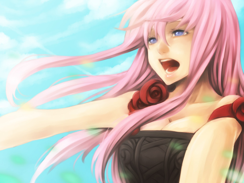 megurine luka (vocaloid and 1 more) drawn by tanaka_kana_(ten_to_ten)