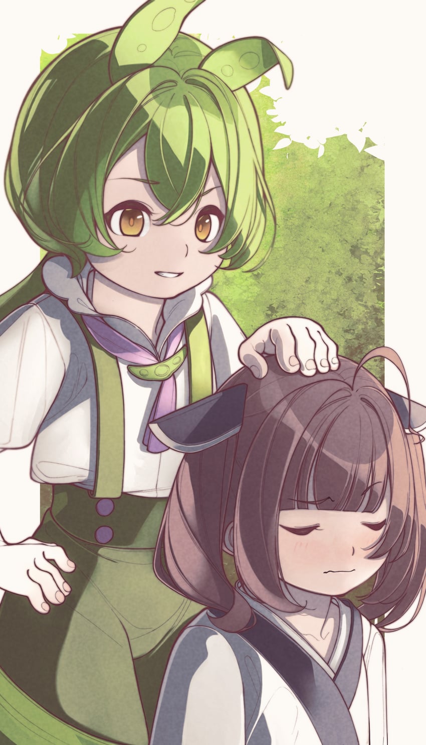 touhoku kiritan and zundamon (voiceroid and 1 more) drawn by yuui_(sugi40773767)