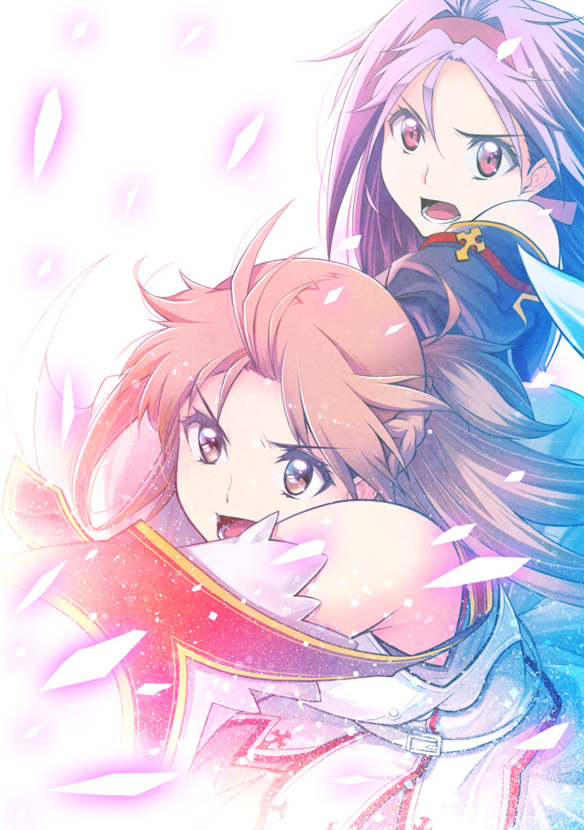 asuna and yuuki (sword art online and 1 more) drawn by furai
