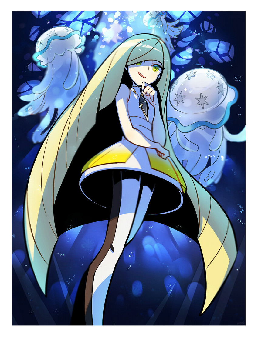 lusamine and nihilego (pokemon and 1 more) drawn by keijou_(cave)