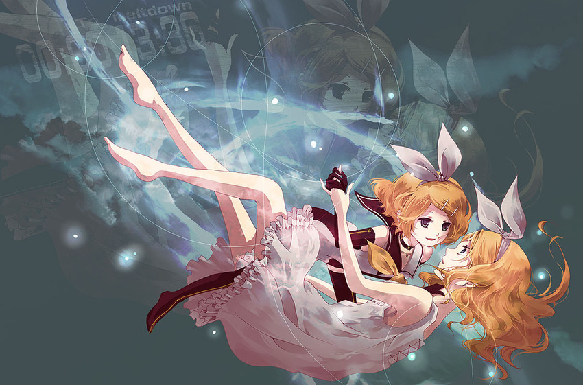 kagamine rin (vocaloid and 1 more) drawn by mirusa