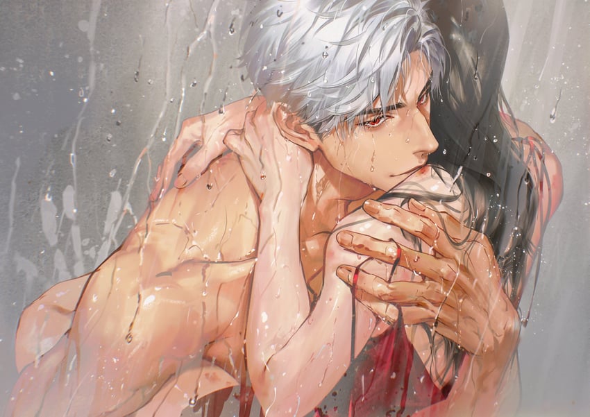 protagonist and sylus (love and deepspace) drawn by chimmyming