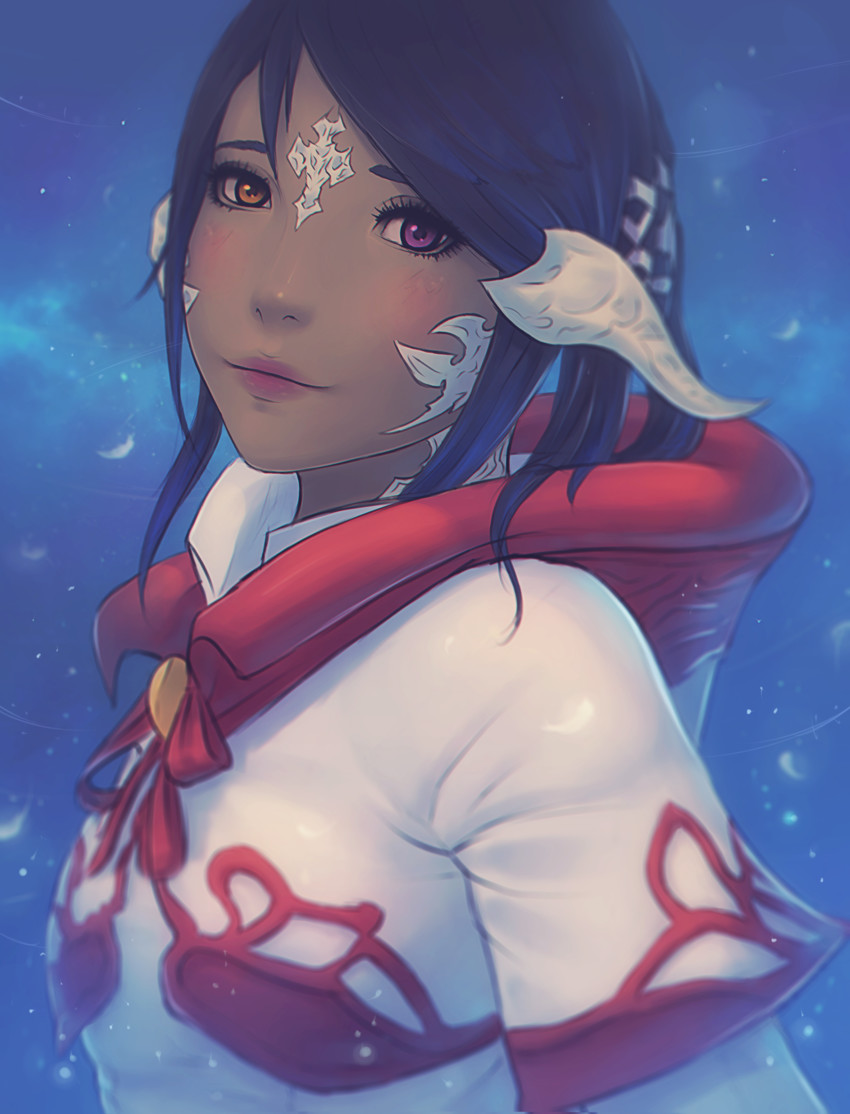 warrior of light, white mage, and kaguya (final fantasy and 1 more) drawn by soranamae
