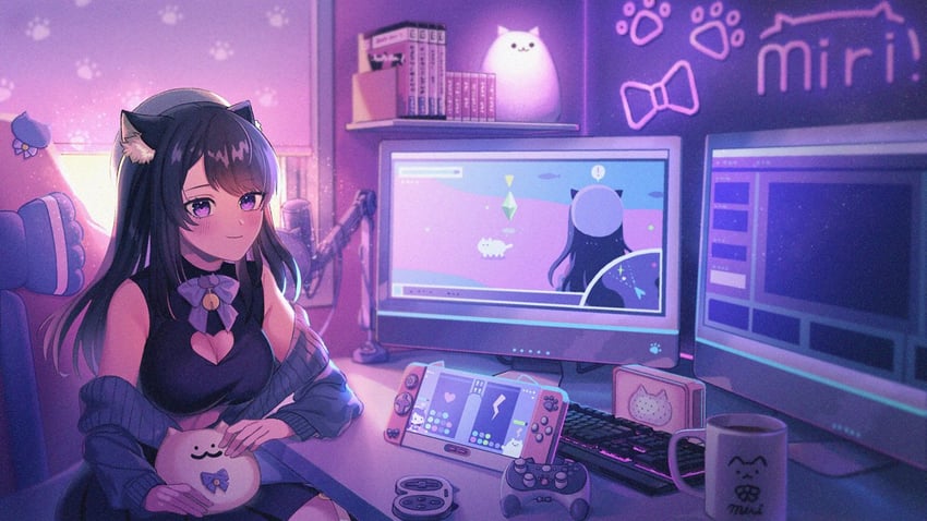 shimotsuki miri (indie virtual youtuber) drawn by komedo_tamago_ta