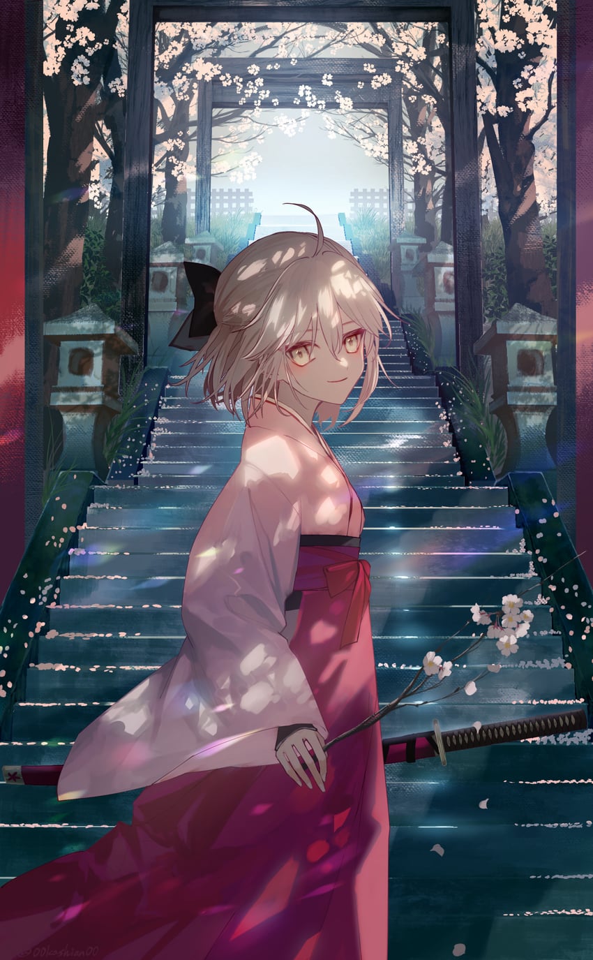 okita souji (fate and 1 more) drawn by 00kashian00