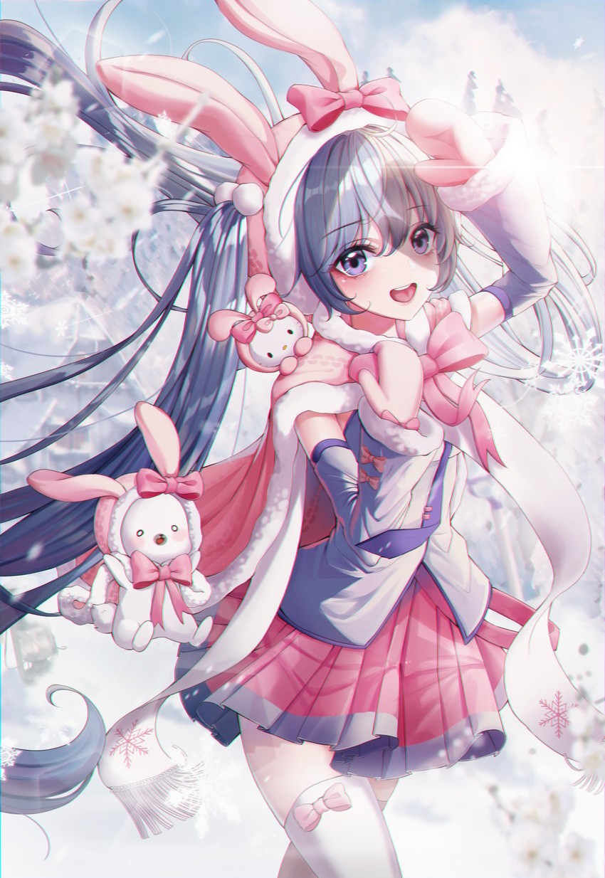 hatsune miku, yuki miku, hello kitty, and rabbit yukine (vocaloid and 2 more) drawn by eumi_114
