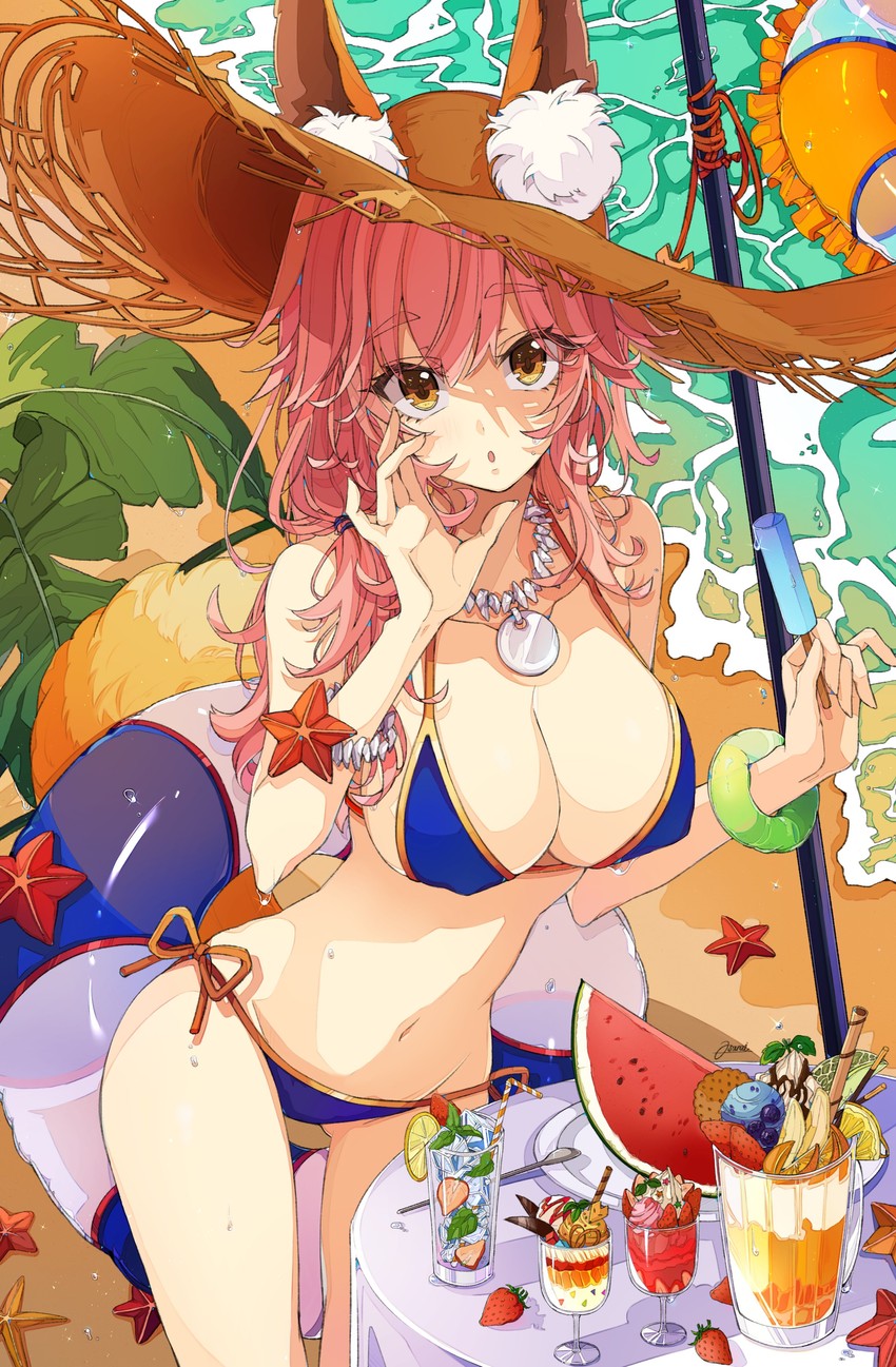 tamamo and tamamo no mae (fate and 1 more) drawn by osanai