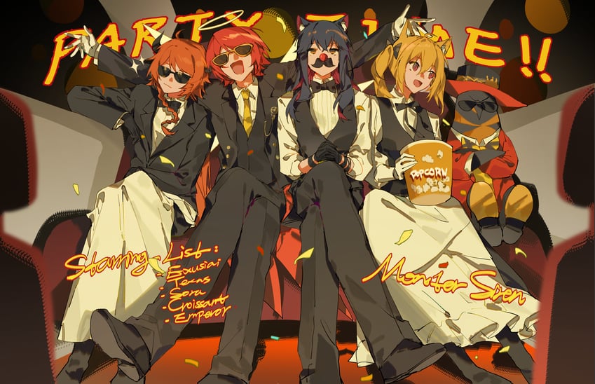 texas, exusiai, sora, croissant, and emperor (arknights and 1 more) drawn by deng_wo_qu_shang_ge_cesuo