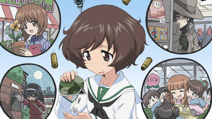 nishizumi miho, akiyama yukari, takebe saori, reizei mako, and isuzu hana (girls und panzer)