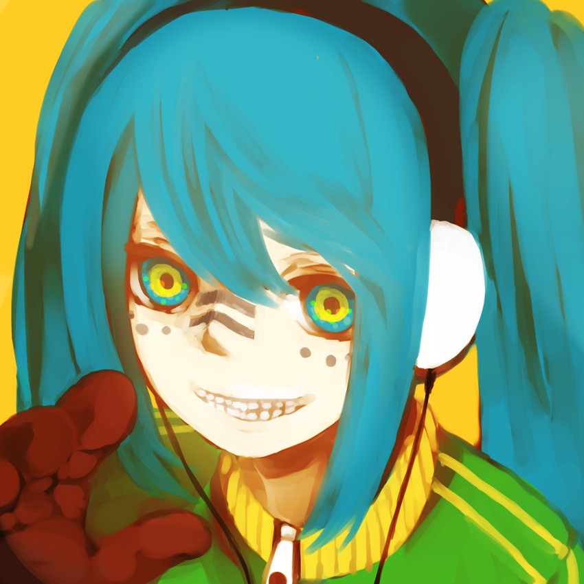 hatsune miku (vocaloid and 1 more) drawn by lemontea
