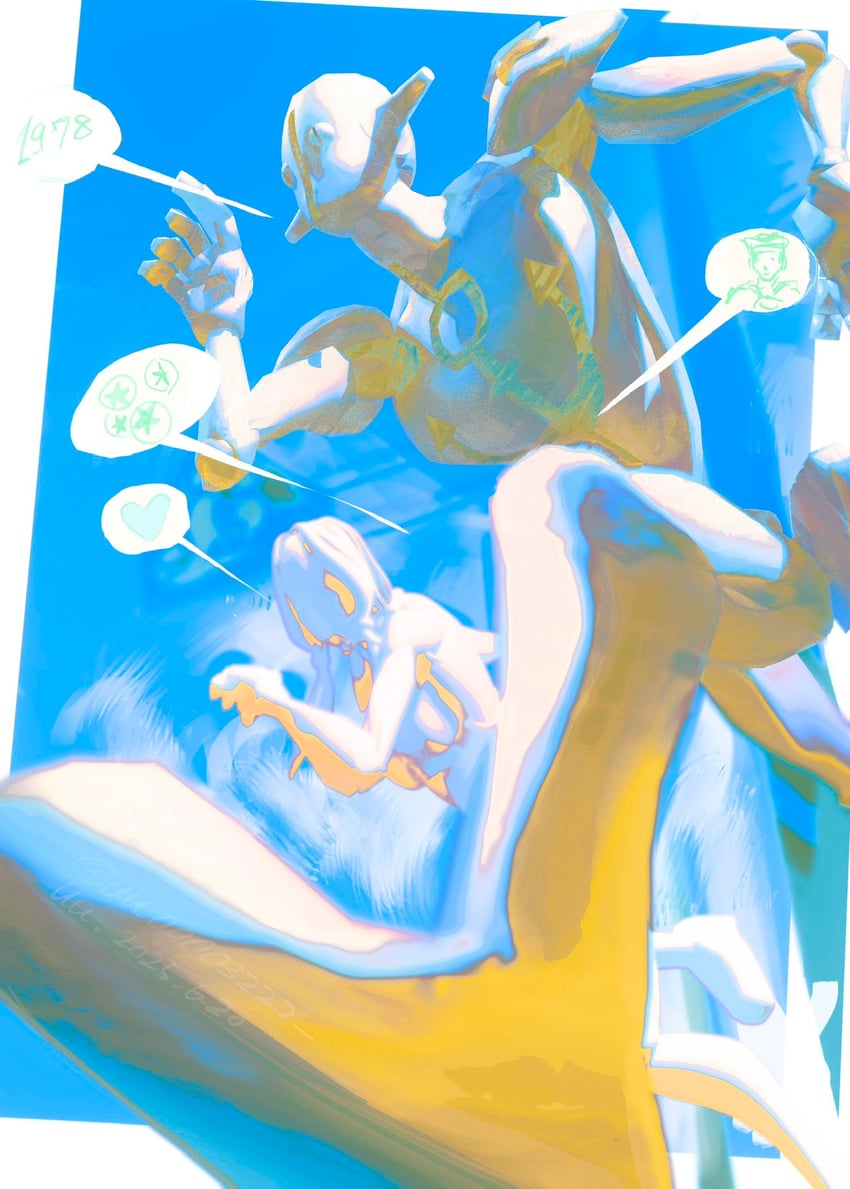 higashikata josuke, soft & wet, and paisley park (jojo no kimyou na bouken and 1 more) drawn by uu0000322
