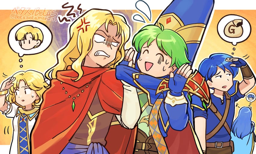 caeda, merric, yuliya, arlen, jubelo, and 1 more (fire emblem and 2 more) drawn by betabetamaru