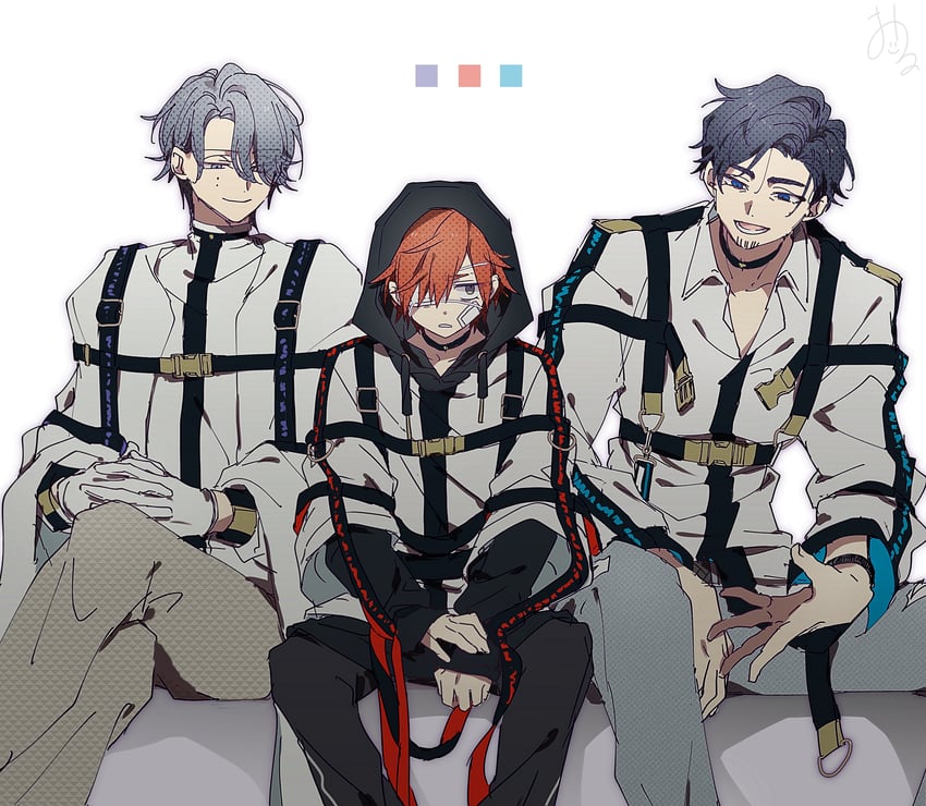 kajiyama fuuta, kirisaki shidou, and mukuhara kazui (milgram) drawn by kao_ru05