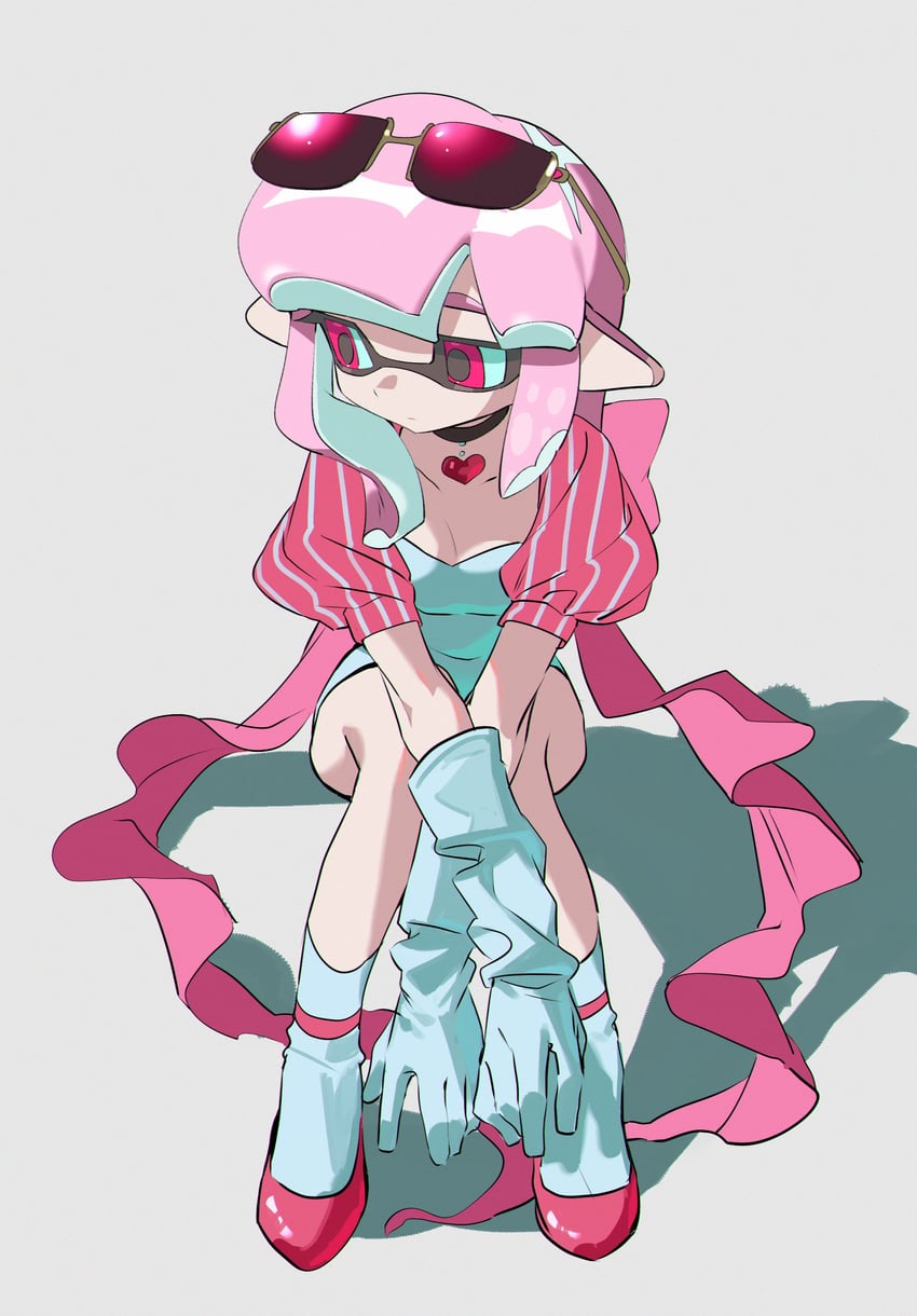 inkling player character and inkling girl (splatoon) drawn by namazuoku
