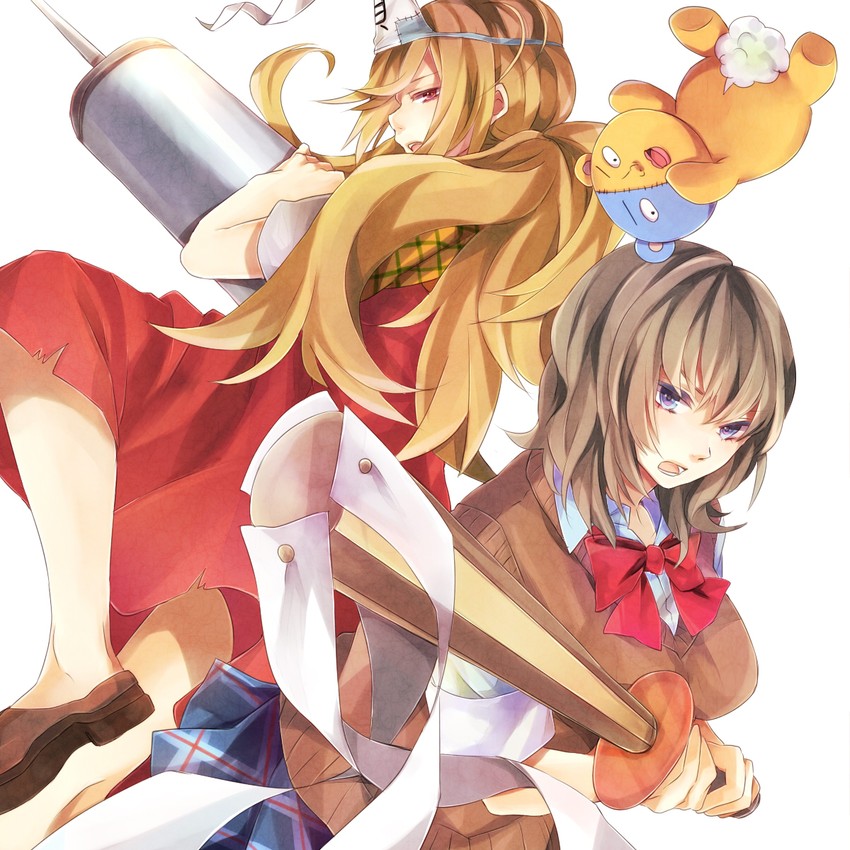 momiji, sakura ichiko, and kumagai (binbougami ga!) drawn by petarou