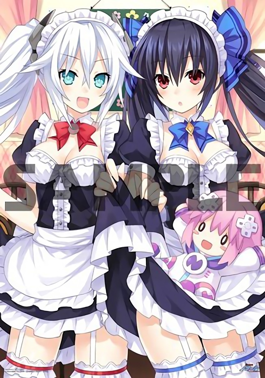 neptune, noire, and black heart (neptune and 1 more) drawn by tsunako