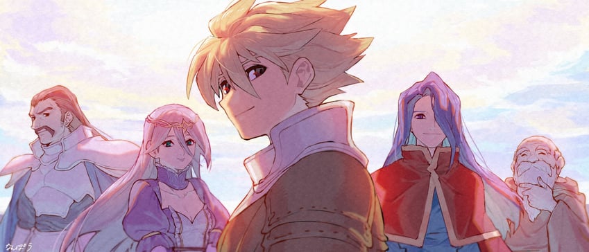 oersted, streibough, alethea, uranus, and hasshe (live a live) drawn by nanpou_(nanpou0021)