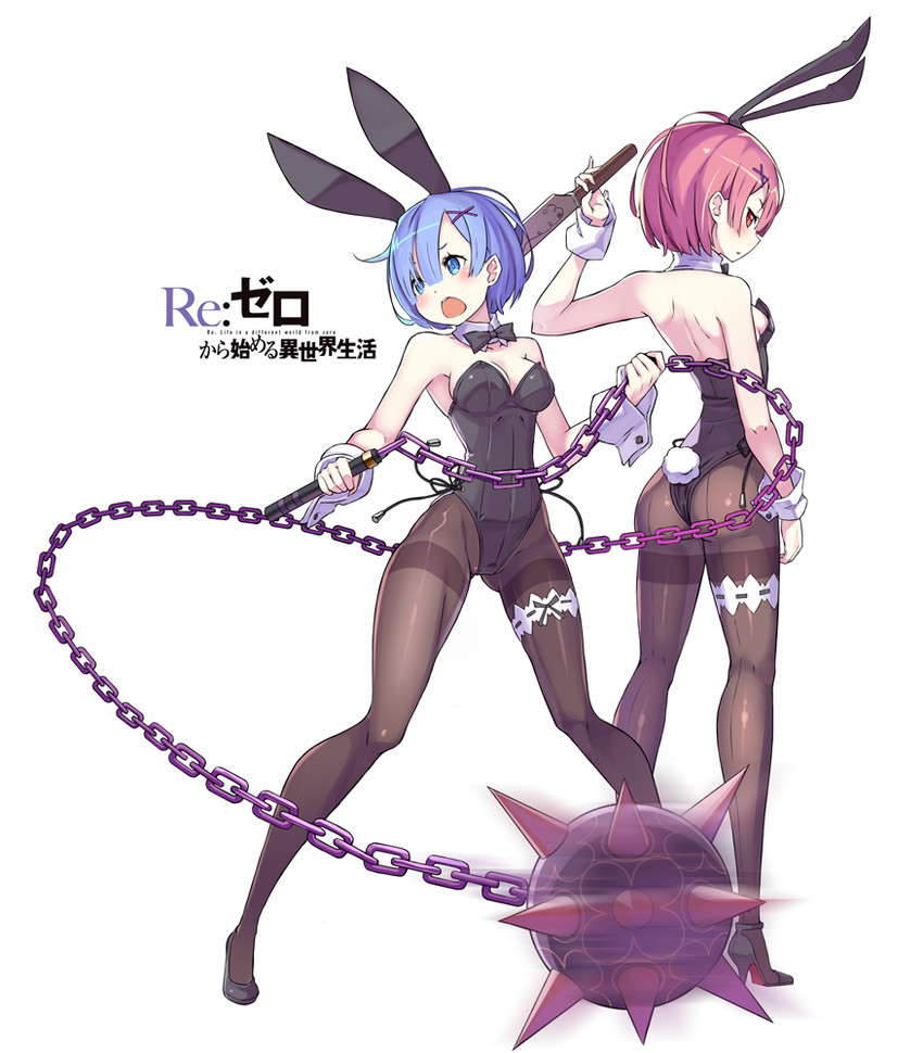 rem and ram (re:zero kara hajimeru isekai seikatsu) drawn by sando_(dukedevil)